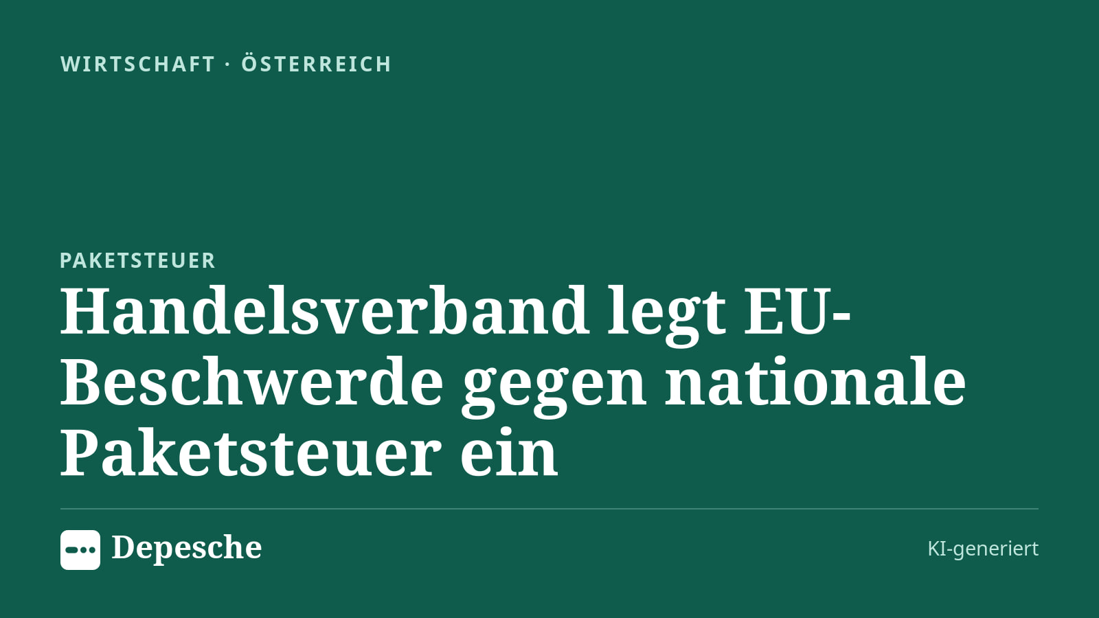 Wirtschaft: Handelsverband legt EU-Beschwerde gegen nationale Paketsteuer ein