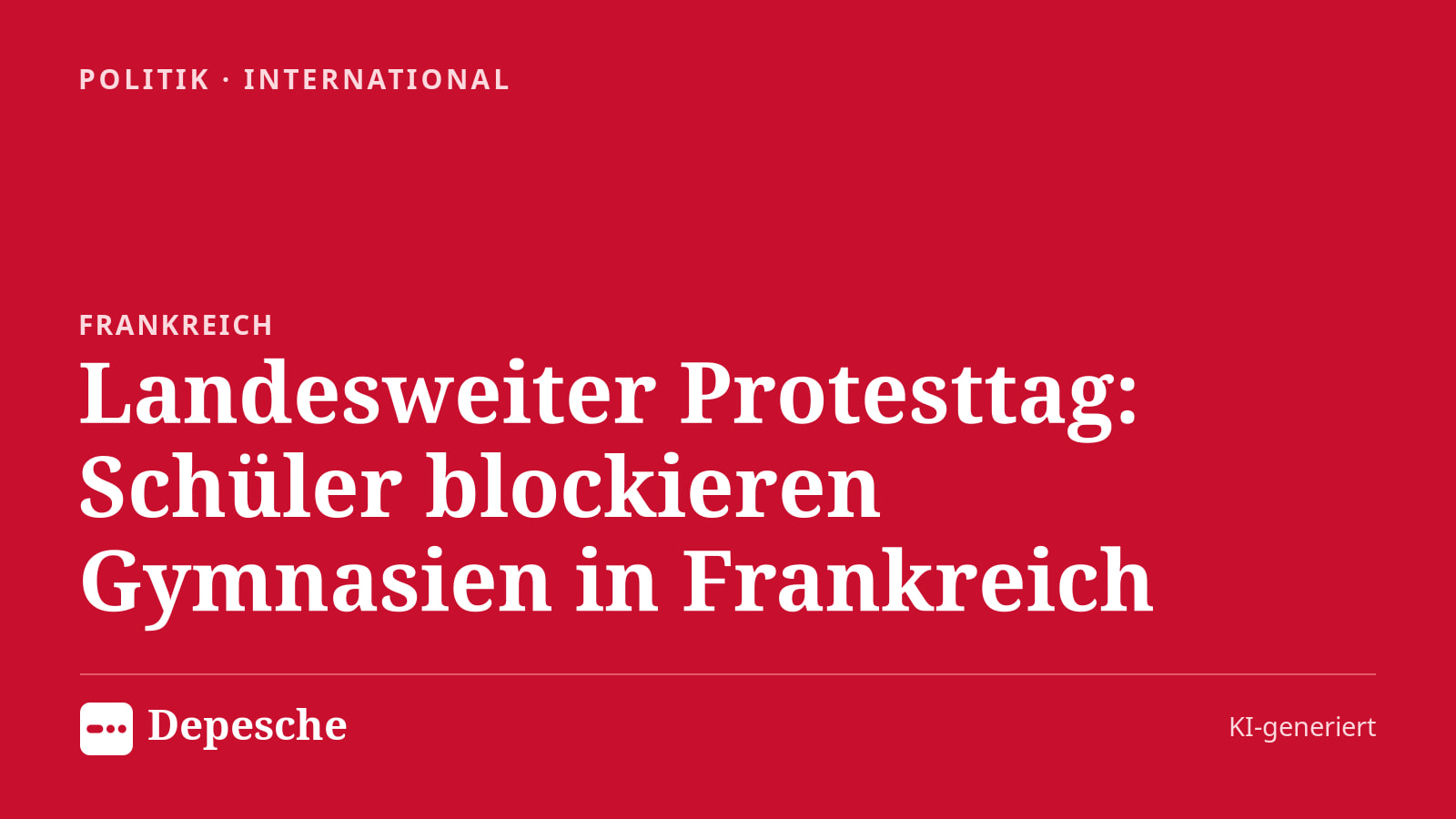 Politik: Landesweiter Protesttag: Schüler blockieren Gymnasien in Frankreich