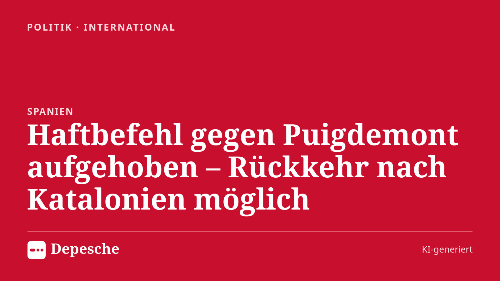 Politik: Haftbefehl gegen Puigdemont aufgehoben – Rückkehr nach Katalonien möglich