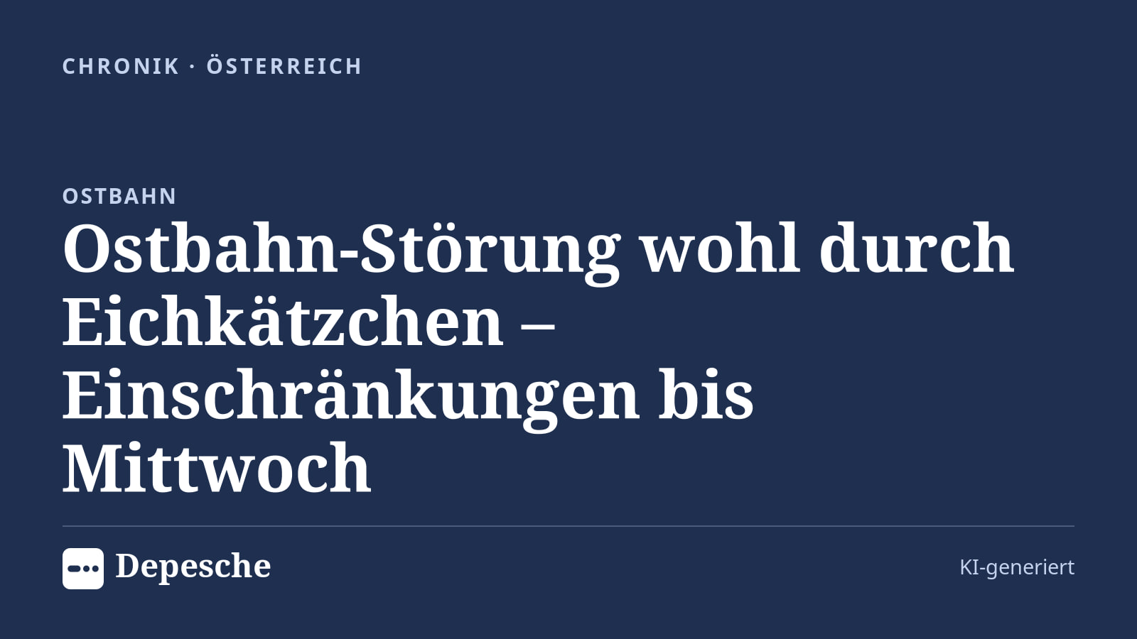 Chronik: Ostbahn-Störung wohl durch Eichkätzchen – Einschränkungen bis Mittwoch