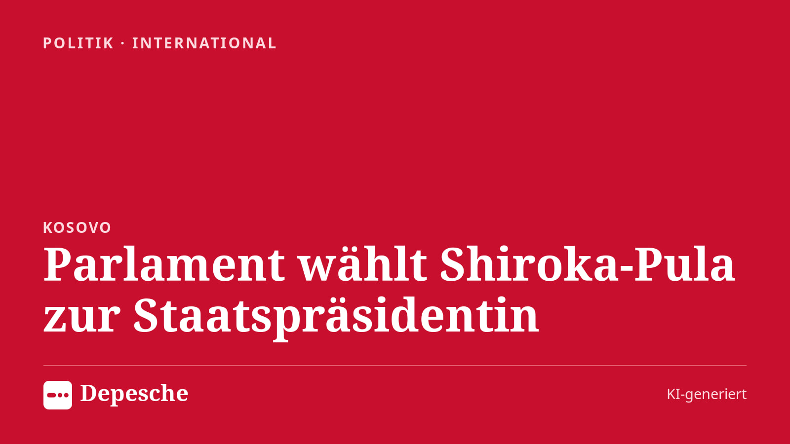 Politik: Parlament wählt Shiroka‑Pula zur Staatspräsidentin