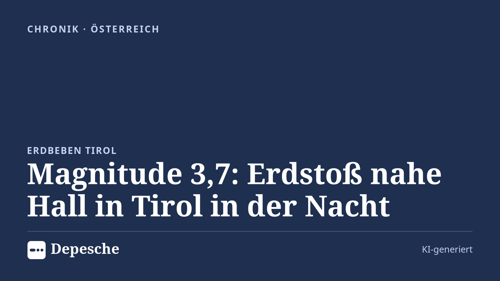 Chronik: Magnitude 3,7: Erdstoß nahe Hall in Tirol in der Nacht