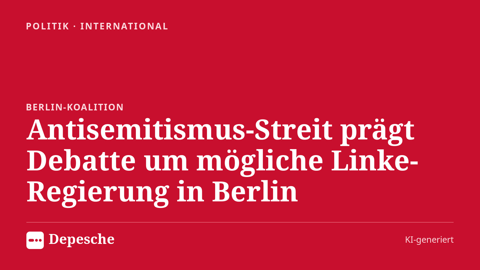 Politik: Antisemitismus-Streit prägt Debatte um mögliche Linke-Regierung in Berlin