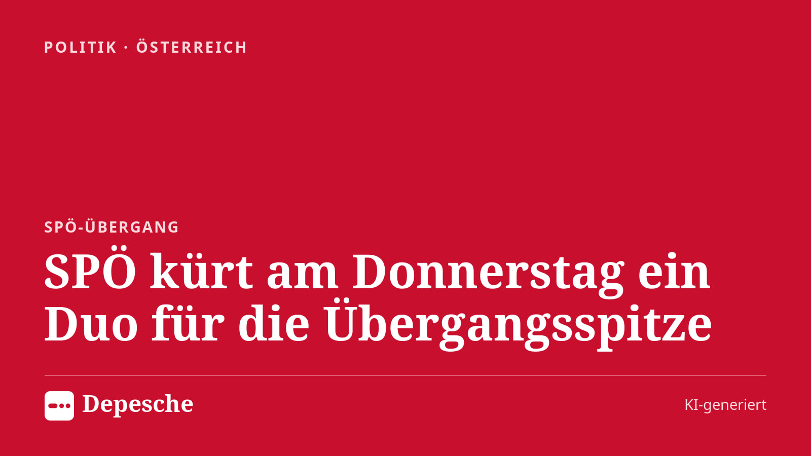 Politik: SPÖ kürt am Donnerstag ein Duo für die Übergangsspitze