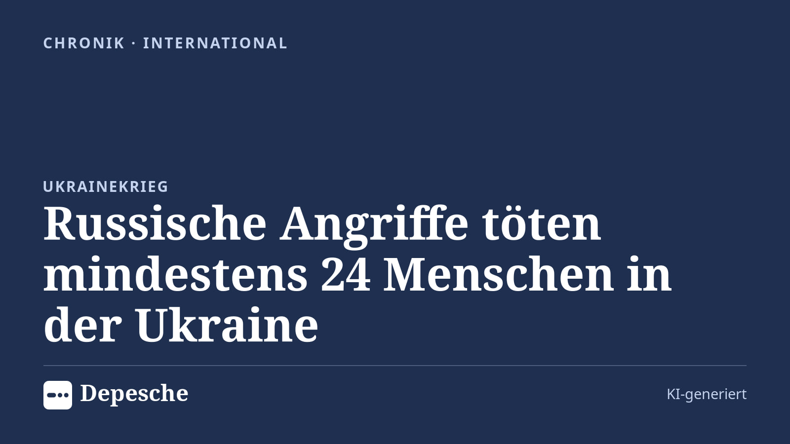 Chronik: Russische Angriffe töten mindestens 24 Menschen in der Ukraine