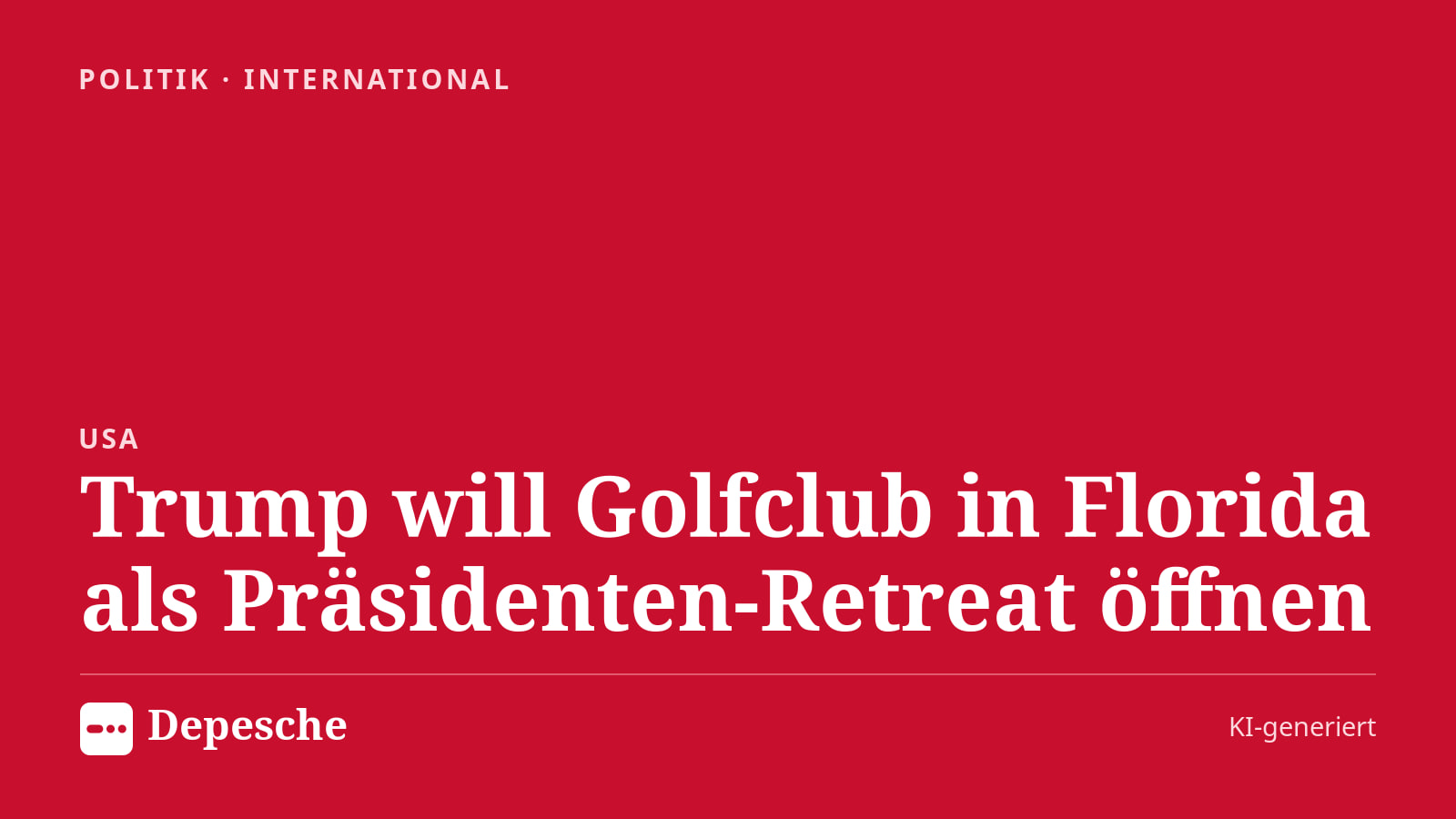 Politik: Trump will Golfclub in Florida als Präsidenten-Retreat öffnen