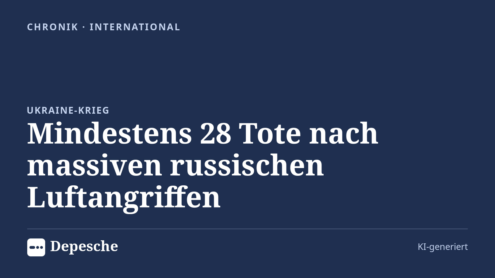 Chronik: Mindestens 28 Tote nach massiven russischen Luftangriffen
